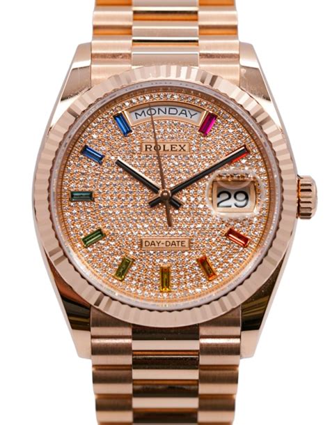 rainbow rolex gold|rolex day date 36 rainbow.